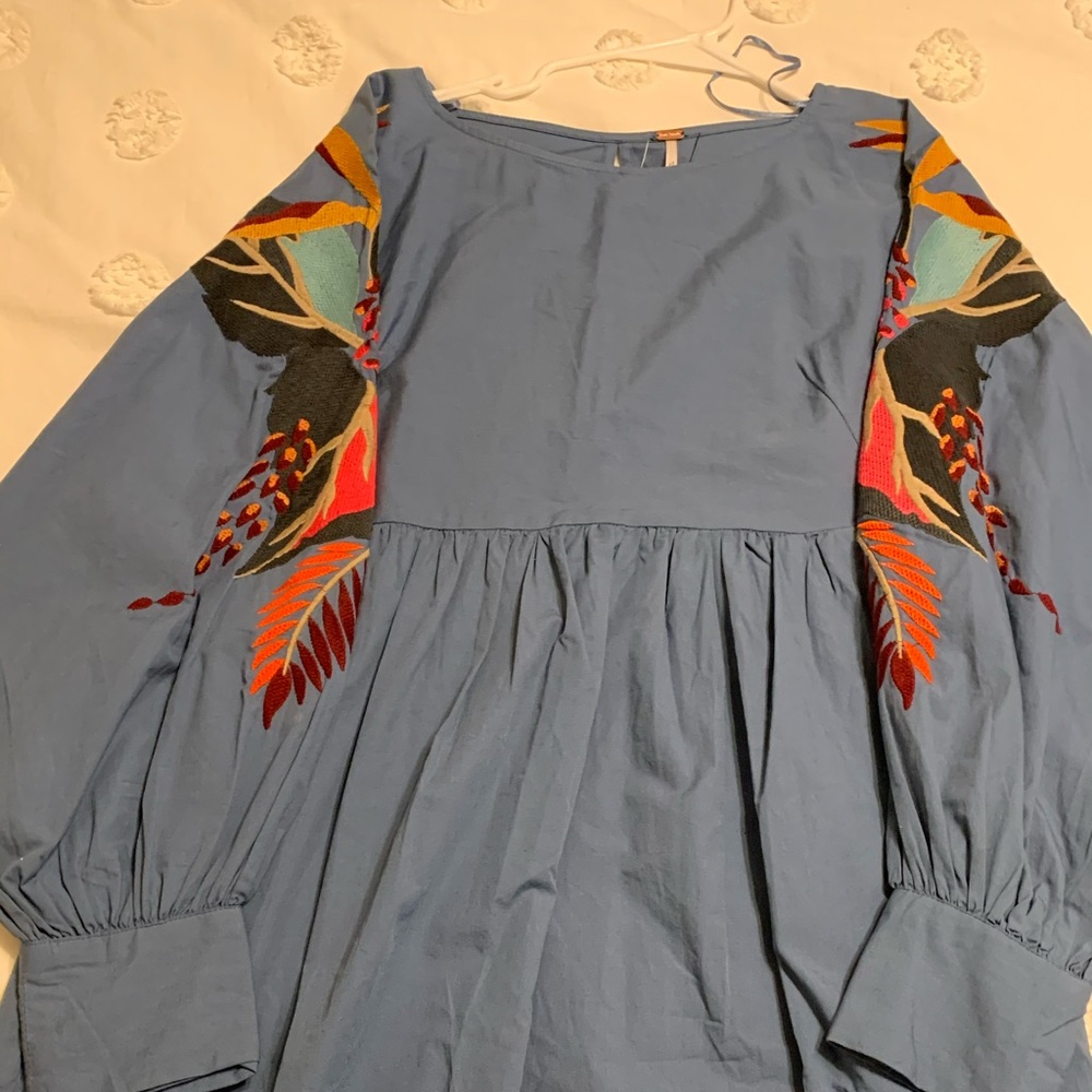 NWT Free people babydoll embroidered sleeve dress